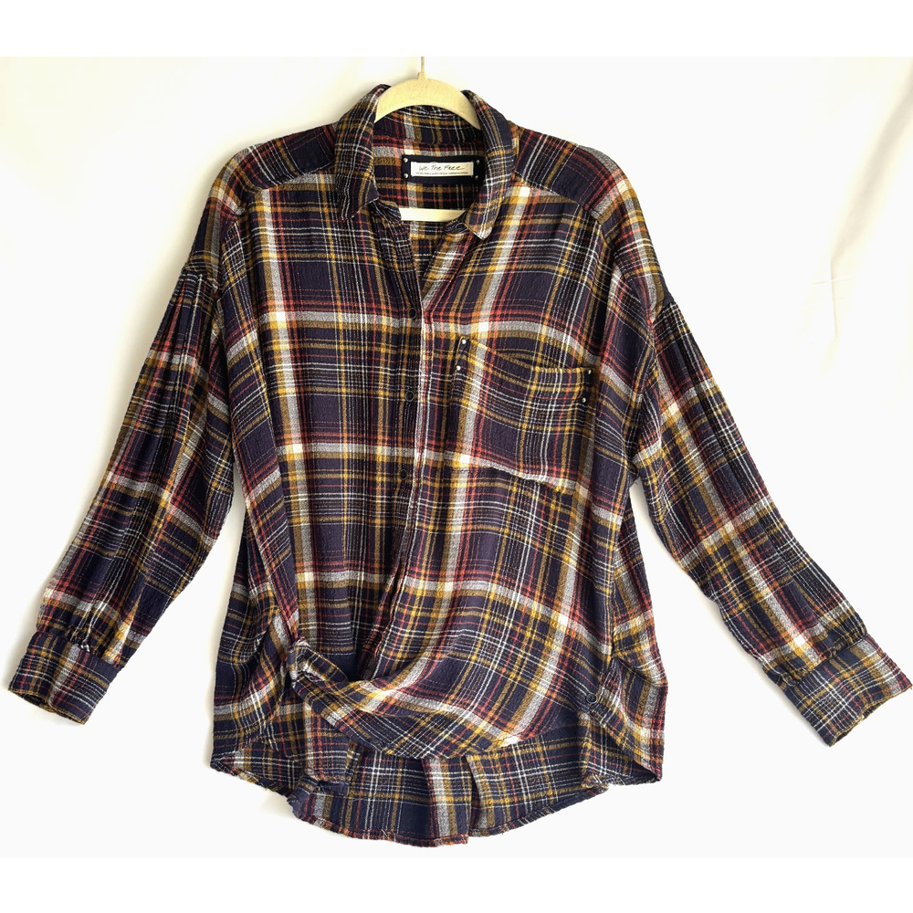 We The Free Plaid Print Flannel Women's Size XS